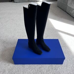 Stuart Weitzman‎ City Block Boots Womens 5 Black CITYBLOCSQ-TOKENEE-HI